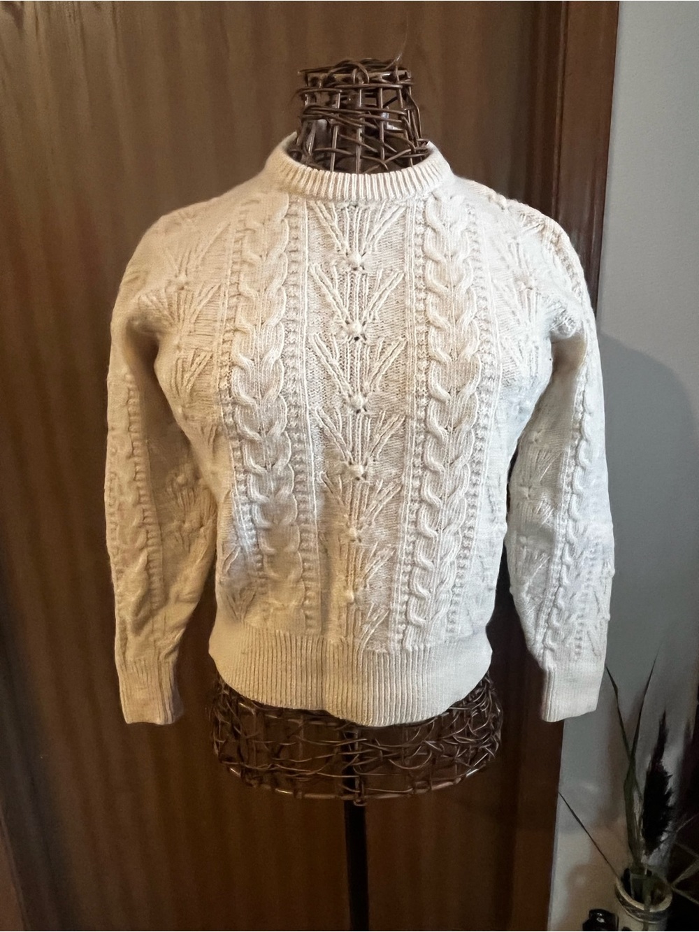 VINTAGE Knockabouts by Pendleton Cream Cable Knit Fisherman Sweater